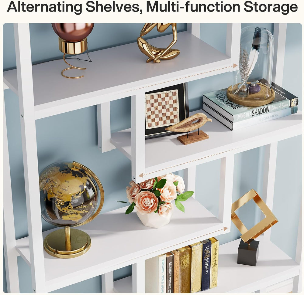 Tribesigns Way to Origin 6-Shelf Industrial Bookshelf, Modern Etagere Bookcas...