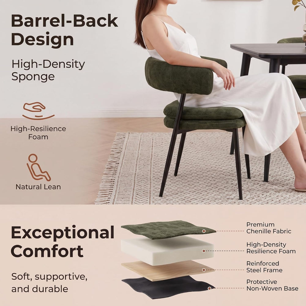 EALSON Upholstered Dining Chairs Set of 4 Modern Fabric Dining Room Chairs wi...