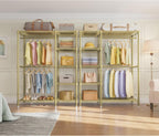 VIPEK V7 Clothes Rack Heavy Duty Max Load 670lbs, Garment Rack with 5 Tiers Adjustable Shelves Portable Closet Metal Sturdy Wardrobe Storage System for Walk-in Closet, Bedroom, Small Space (Gold)