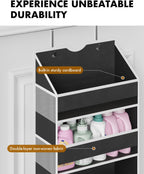 Over The Door Organizer Hanging 6-Shelf Storage Organizer with 50lb Heavy Duty Perfect for Bathroom Closet Nursery Bedroom Laundry Pantry (Black, 1 Pack)