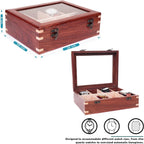 Wooden Watch Box for Men & Women, Watch Organizer & Display Case, Premium Long-Lasting Watch Holder for Storage, Elegant Gift for Watch Collectors (Glass Top, 8 Slots)