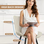 Dining Chair Set of 6 PU Leather Dining Room Chairs Upholstered Comfy Dining Chairs Modern Kitchen Armless Side Chair with Sturdy Metal Legs,Beige