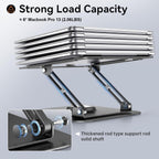 Laptop Stand for Desk, Adjustable Computer Stand with 360° Rotating Base, Ergonomic Laptop Riser for Collaborative Work, Foldable & Portable Laptop Stand, fits for All 10-16" Laptops