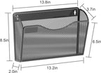 samstar 6 Pack Mesh Wall Mounted File Holder Metal Wall File Pocket Mail Organizer for Office/Home(with Label Panel)