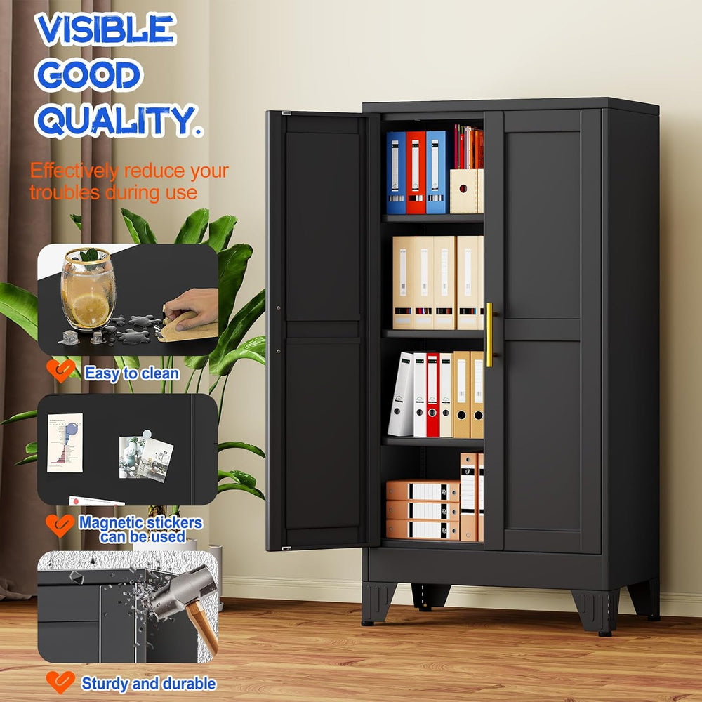 GAIOUS 47.2'' Tall Metal Garage Storage Cabinet,File Cabinet with Doo...