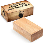 Gejoy Secret Puzzle Box Cash Gift Wooden Puzzle Box for Adults Brain Teaser Wooden with Hidden Compartments for Christmas Cash Gift(Brown,14.5 x 7.5 x 4.5 cm,Classical)