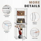 Tall Boot Storage Box Super Large Boot Storage Organizer for Closet Clear XX-Large Acrylic Dispaly Case with Magnetic Lids for Shoe,Helmets,Figures