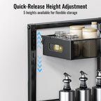 Under Sink Organizer, Silk-Smooth Metal Sliding Drawer Organizers and Storage Rack, Pull Out Cabinet Shelf for Kitchen, Bathroom, Pantry, Cabinet, Closet