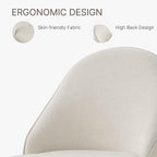 Swivel Dining Chairs Set of 2, Upholstered Mid Century Modern Deskchair with Round Back, Linen Fabric Kitchen Chairs for Dining Room, Bedroom, Dressing Room, Linen