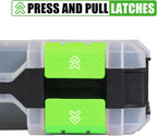 Generic Tool Box with Transparent Lid, Double Side 34-Compartments Organizer Box with Removable Dividers for Hardware, Screws, Bolts, Nails, Beads, Jewelry and Fishing Accessories, Green, 2 Packs