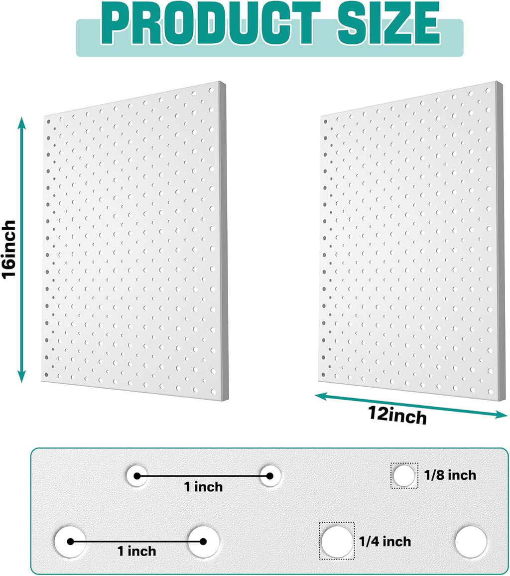EVERHANGER Metal Pegboard Panels, Heavy Duty Pegboard Wall Organizer, Garage Wall Panels, Tool Storage Organization, 12"X16", 2pcs, Gray