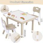 GITAWUSA Toddler Table and Chair Set, Height Adjustable-Upgrade Kids Table and 2 Chairs for Ages 3-8, Multi-Activity Toddler Play Table with Graffiti Desktop for Home/Daycare/Classroom