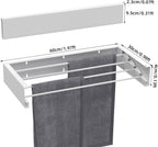 Wall Mounted Drying Rack for Laundry 23.6'', Folding Drying Rack Clothing Wall Mount with 4 Rods, Space Saving for Indoor Outdoor Bathroom Balcony (White, 23.6'')