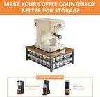 IBUYKE 2-Tier Coffee Pod Drawer Holder for K Cup, Capsule Pods Storage Organizer, Compact Under Coffee Pot Storage Drawer, Slim Home Kitchen Counter Organizer TCJ002H