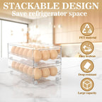 Acrylic Egg Box Transparent 18 and 36 Pack Storage for Refrigerator Kitchen Storage Size: 13.3 * 4.7 * 3.9 inches (2 pack)