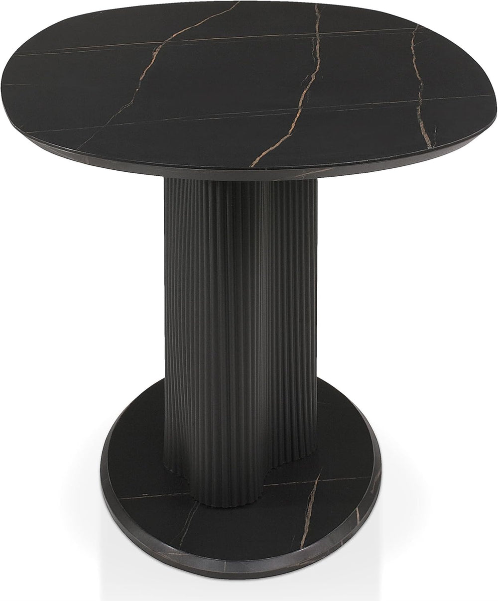 Homes: Inside + Out Elara Modern 54-inch Oval Dining Table with Fluted Pedest...