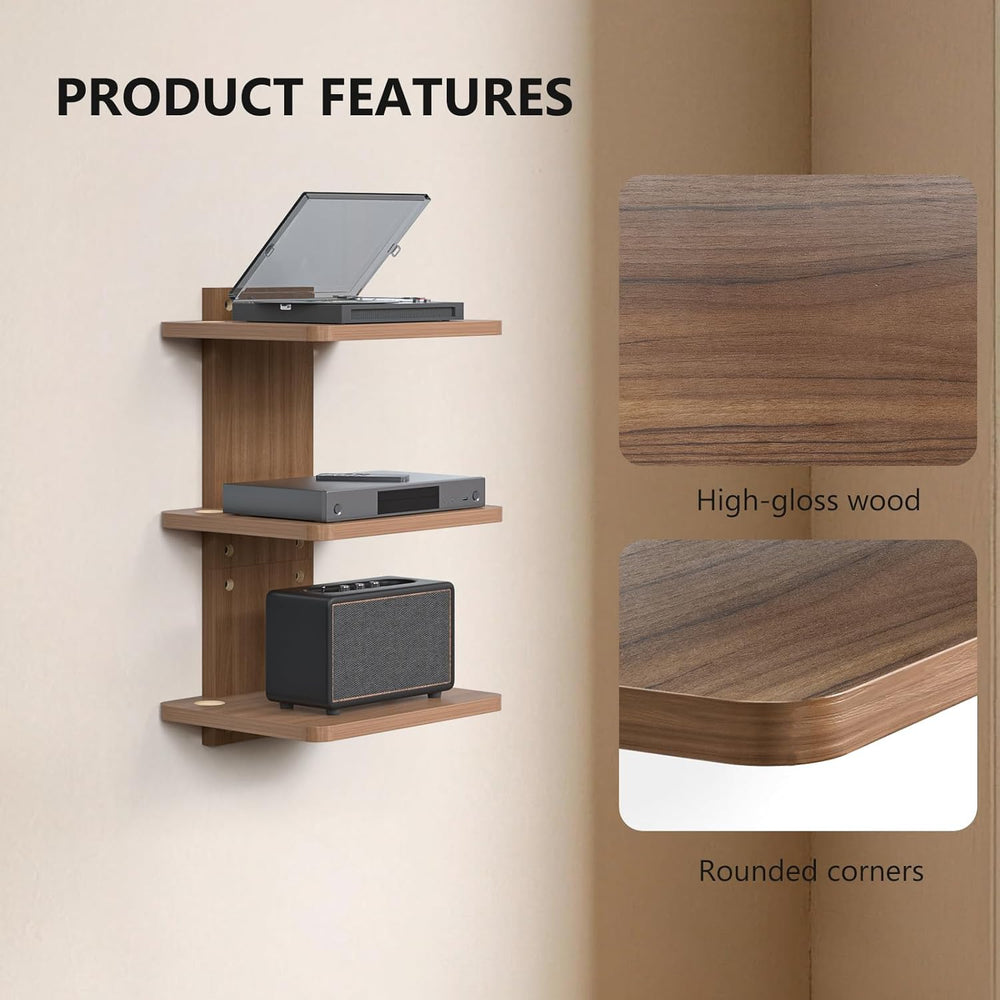 WALI 3 Tier Floating TV Wall Shelf for Projector, DVD Player