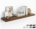RICHFOCUS 48Inch Floating Shelves for Wall 1 Pack Shelves for Bedroom|Kitchen|Bathroom Wall Mounted Rustic Wood Floating Shelf with Invisible Brackets for Books|Storage|Decor, Rustic Brown