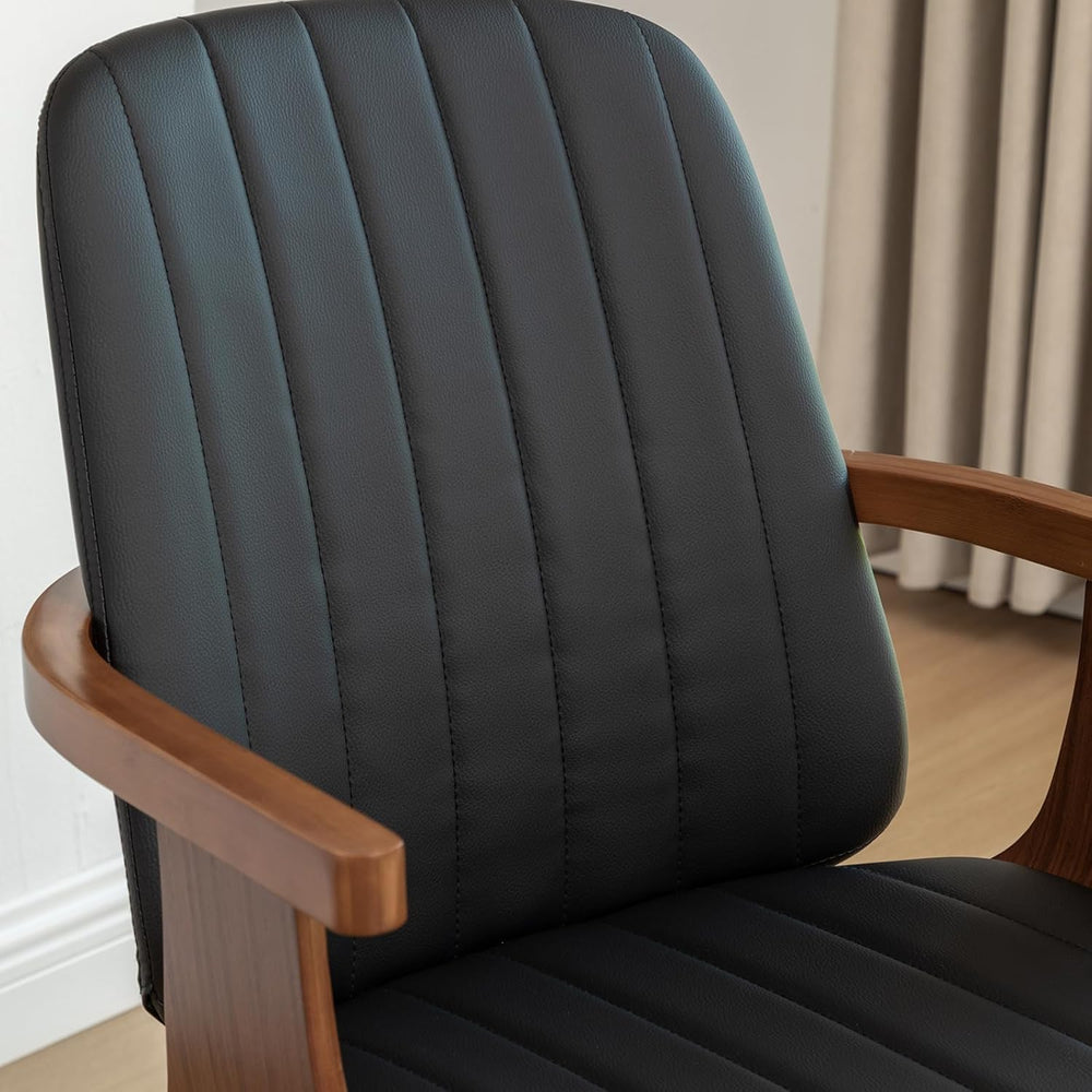 WUPOTO Swivel Dining Chairs, Set of 4 Kitchen Swivel Chairs with Walnut Craft...