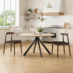 Farini Mid Century Modern Dining Chairs Set of 2, Solid Wood Frame Kitchen Chairs with Woven Upholstered Seat for Dining Room & Breakfast Nook,Latte-Beige