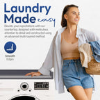 OfficeSimpli Washer Dryer Countertop, Made in USA, Non-Slip Pads, Easy Clean, Laundry Room Essentials and Decor, Washer Dryer Wood Top for Organization (Slate Grey, Standard (27.5" x 54"))