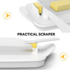Butter Dishes with Lid for Countertop Refrigerator, Plastic Butter Dish Flip Top Lid Butter Container with Spreader, Non-Slip Bottom Butter Holder Keeper (White)