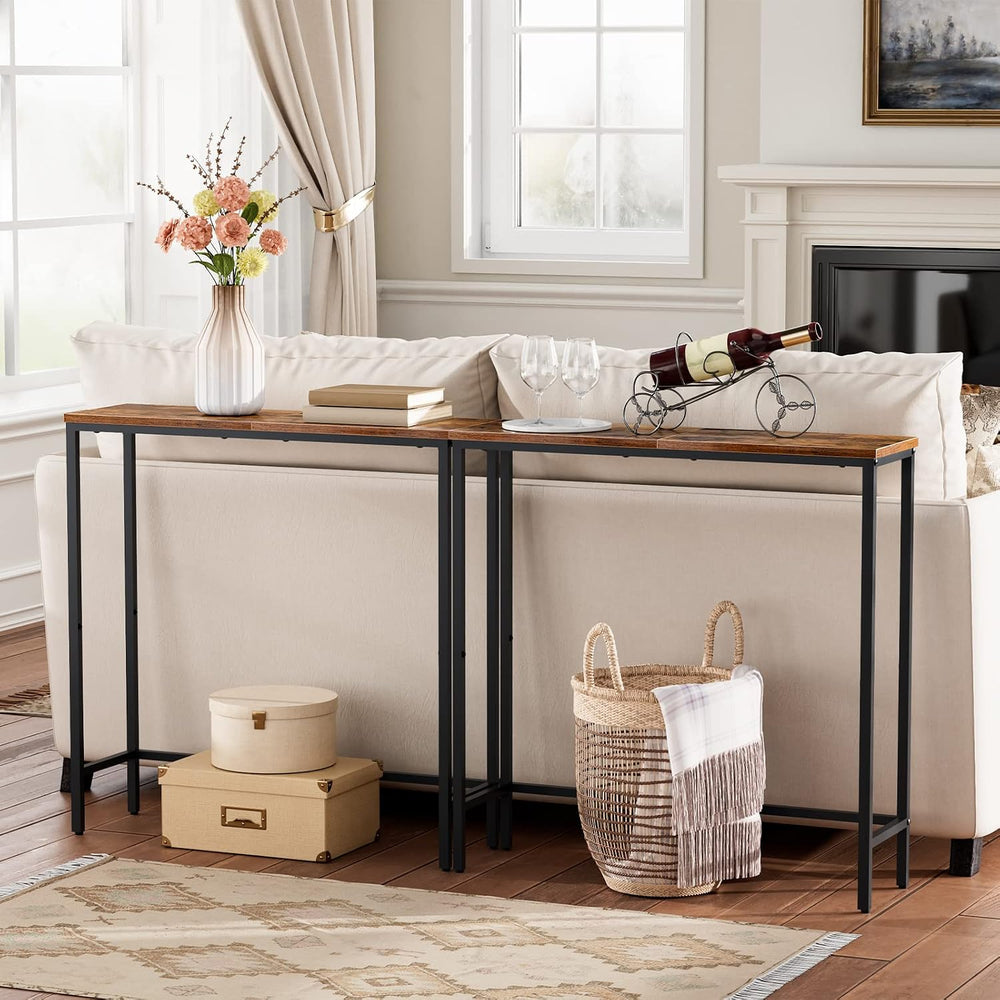 HOOBRO Narrow Console Table, 29.5" Small Entryway Table, Thin Sofa Side ...