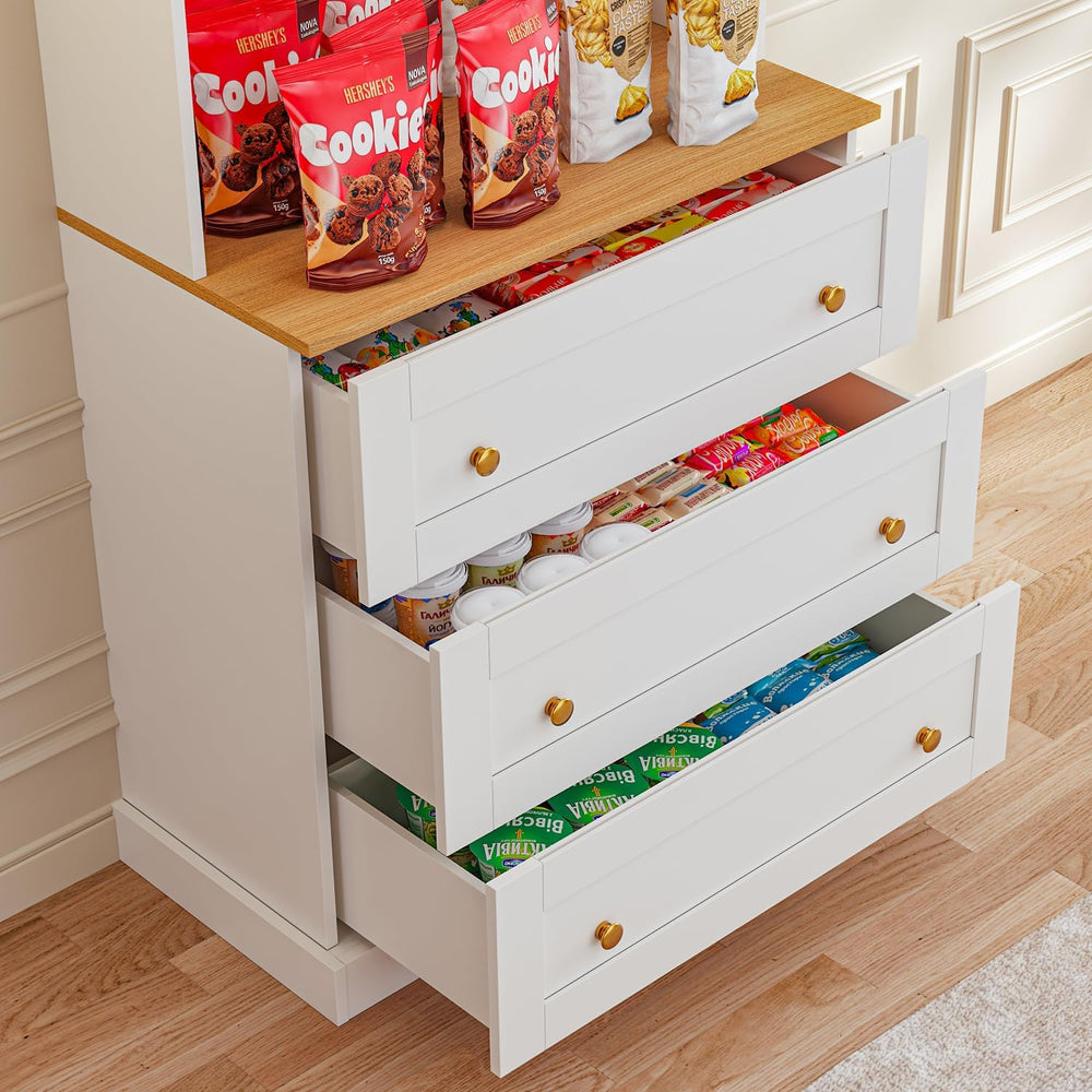 ivaniti 71" Farmhouse Kitchen Pantry Cabinet, White Freestanding Storage...