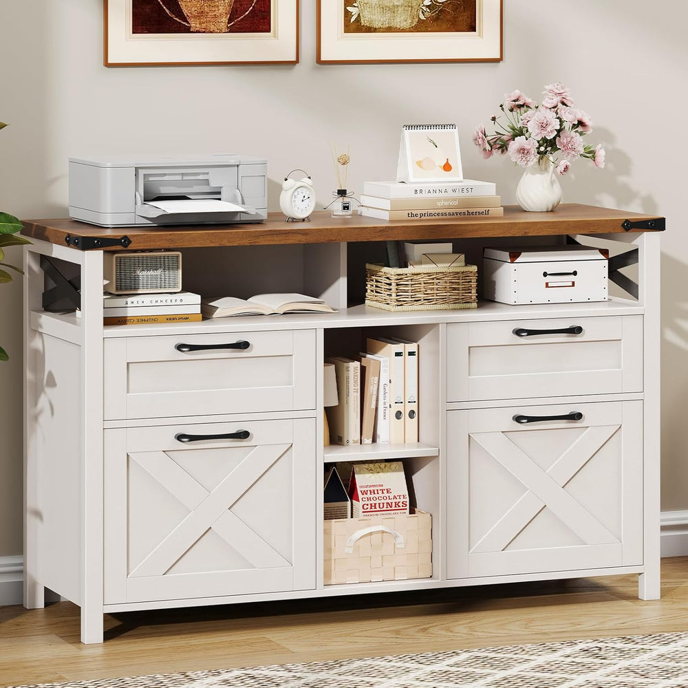 Halitaa Filing Organization Storage Cabinets 4 Drawer with Adjustable Shelf, ...
