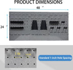 JZD 115 PCS Metal Pegboard Wall Organizer 3 Packs Metal Pegboard Kit 66x24 Inch Pegboard Panels Tool Organizer Kit with Accessories Hooks for Garage, Tool Storage,Craft Room