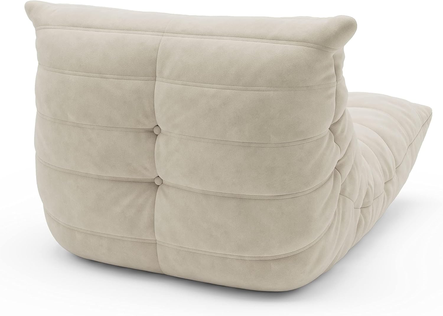 High-end Uncompressed Togo Bean Bag Chair for Adults, Memory Foam Floor Sofa Couch with Soft Fabric, Comfy Fireside Lounge Chair for Living Room, Bedroom, Apartment & Reading Nook Suede Antique White