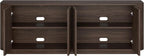 Henn&Hart Fluted TV Stand for TVs up to 75" with 2 Storage Cabinets with an Adjustable Shelf for Living Room, Family Room, or Office, Warm Brown