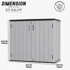 Outdoor Storage Cabinet for Patio & Garden Shed, 37Cu.ft Outdoor Storage Shed Waterproof,Horizontal Outdoor Cabinet for Garage, Pool Storage.