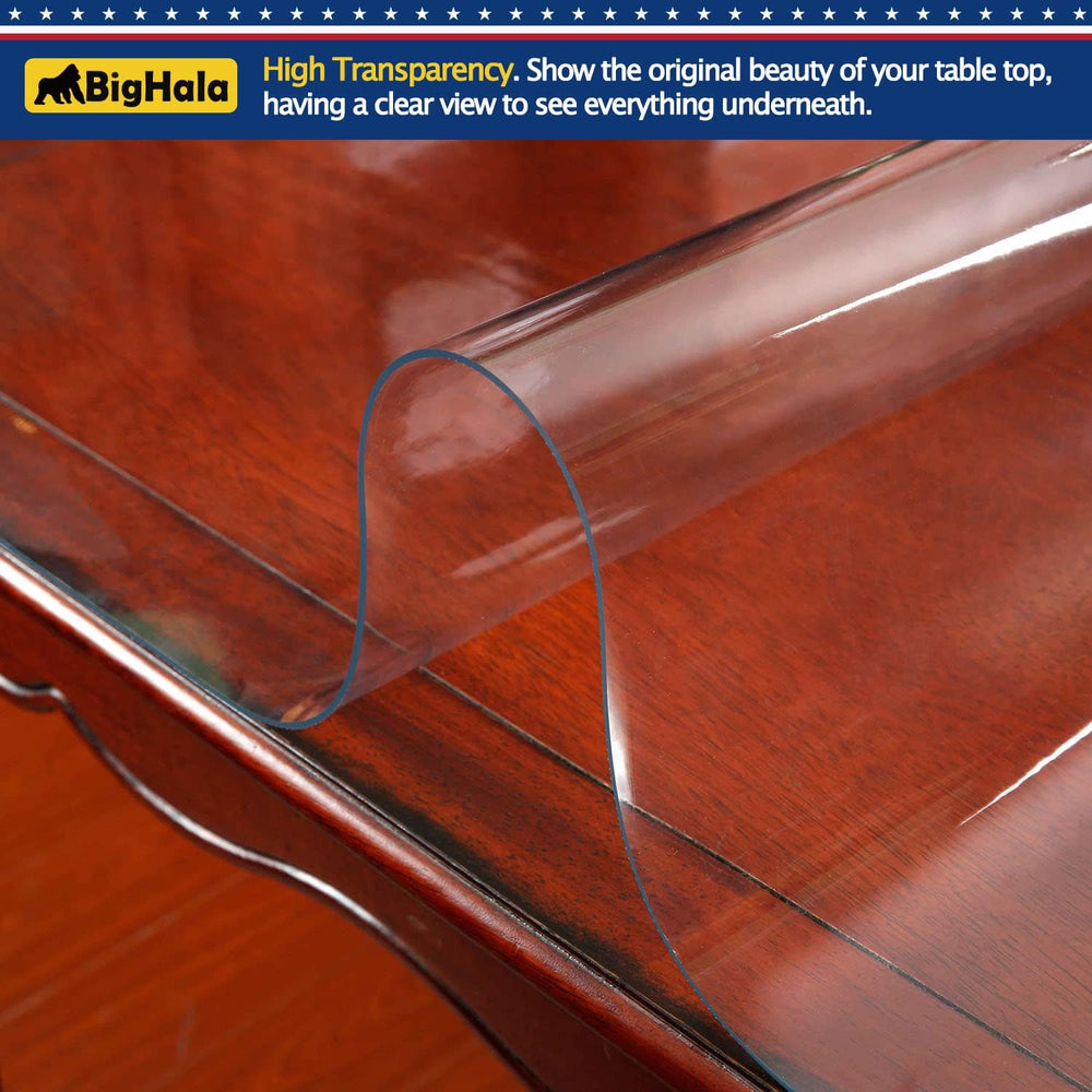 Wood Furniture Table Protector Clear Plastic Wipeable Tablecloth Eco Thick Pr...