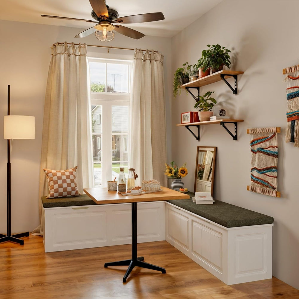 L Shape Storage Bench, Kitchen Breakfast Nook Bench, Backless Corner Bench No...