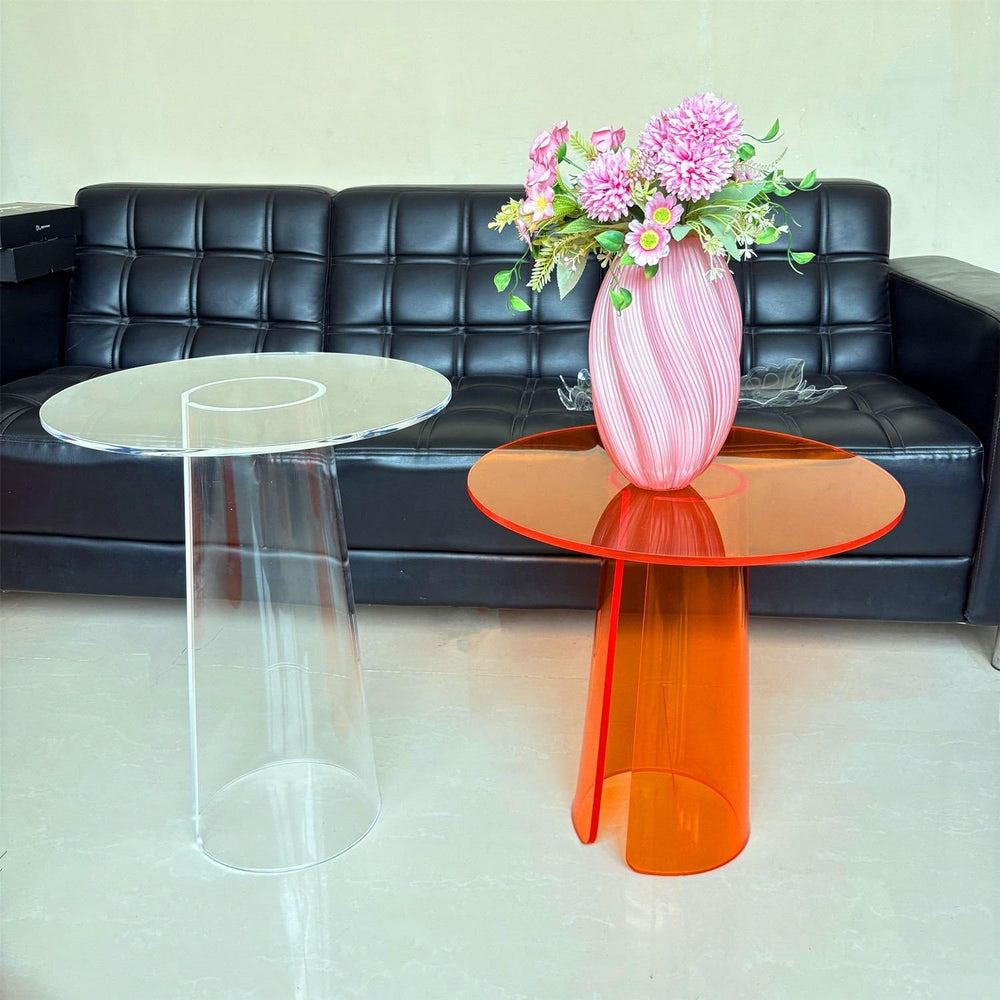 Acrylic End Table, Transparent Bedside Nightstand for Small Spaces, Durable a...
