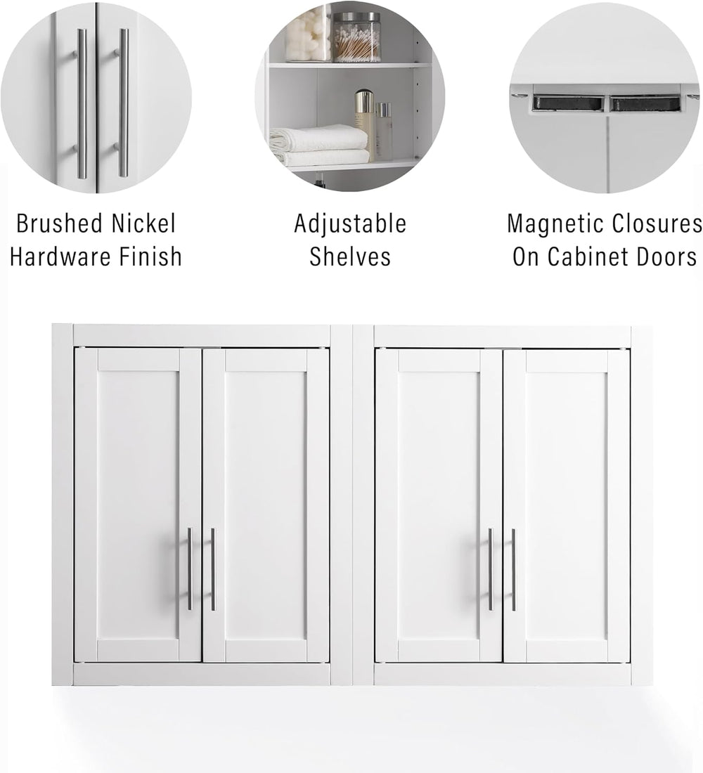 Crosley Furniture Savannah 2-Piece Wall Storage Cabinet, Cabinets for Laundry...
