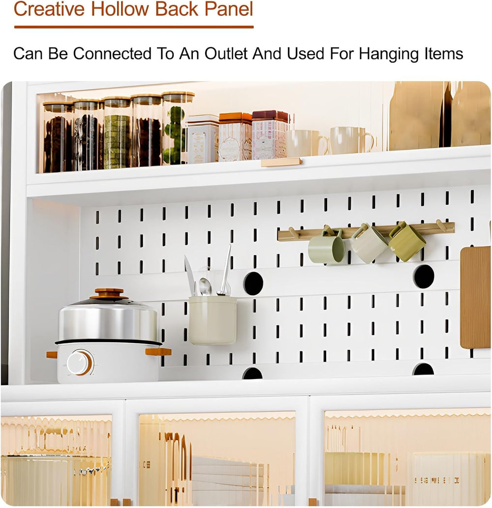 Kitchen Pantry Cabinet, Hutch Cabinet with Storage， Freestanding Cupboard, Ta...