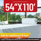 Plastic Table Cloth, 110 Ft X 54 In Disposable Tablecloth White Tablecloth | PEVA Plastic Table Cloth Disposable with Sliding Cutter Plastic Table Cover Roll for Picnics, Parties, Birthdays, Weddings