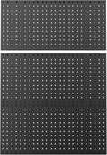 WALMANN Metal Pegboard Panels for Wall Garage Tools Storage Pegboard for Garage, Workbench, Modular Peg Board Tool Organizer Board (Black 12"*24", Pack of 3)