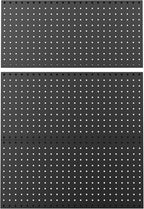 WALMANN Metal Pegboard Panels for Wall Garage Tools Storage Pegboard for Garage, Workbench, Modular Peg Board Tool Organizer Board (Black 12"*24", Pack of 3)