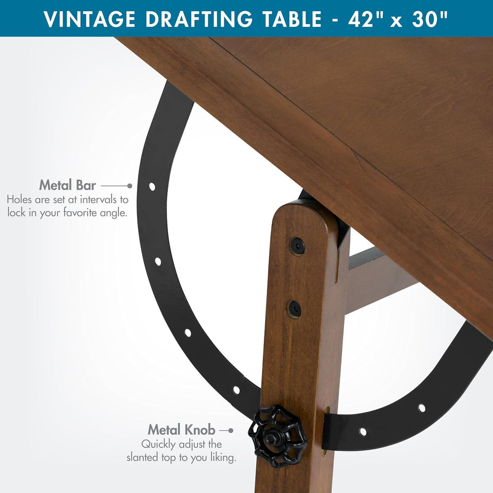 Studio Designs Vintage Drafting Table - Antique Design Solid Wood Drafting Ta...