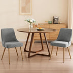 Modern Upholstered Dining Chairs Set of 2 with Thick Seat Cushion and Curved Back, Fabric Farmhouse Dinner Chair for Kitchen, Dining Room,Cafe (Fabric -Dark Gray, Set of 2)