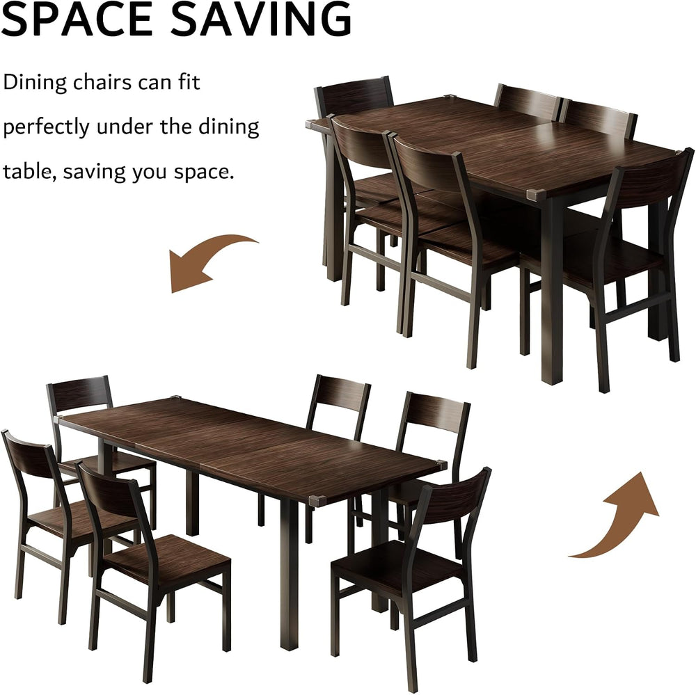 iPormis 7 Pieces Dining Table & Chairs Set for 4-6, 63" Extendable K...
