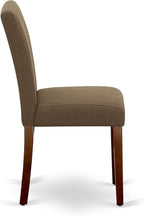 East West Furniture DUAB7-MAH-18 7 Piece Dining Room Table Set Consist of a Rectangle Kitchen Table and 6 Coffee Linen Fabric Parson Dining Chairs, 36x60 Inch, Mahogany