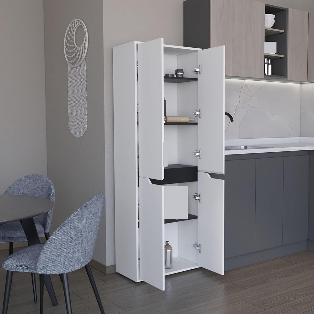 Storage Cabinet Kitchen Pantry Sideboard with Four Doors and and Five Interio...