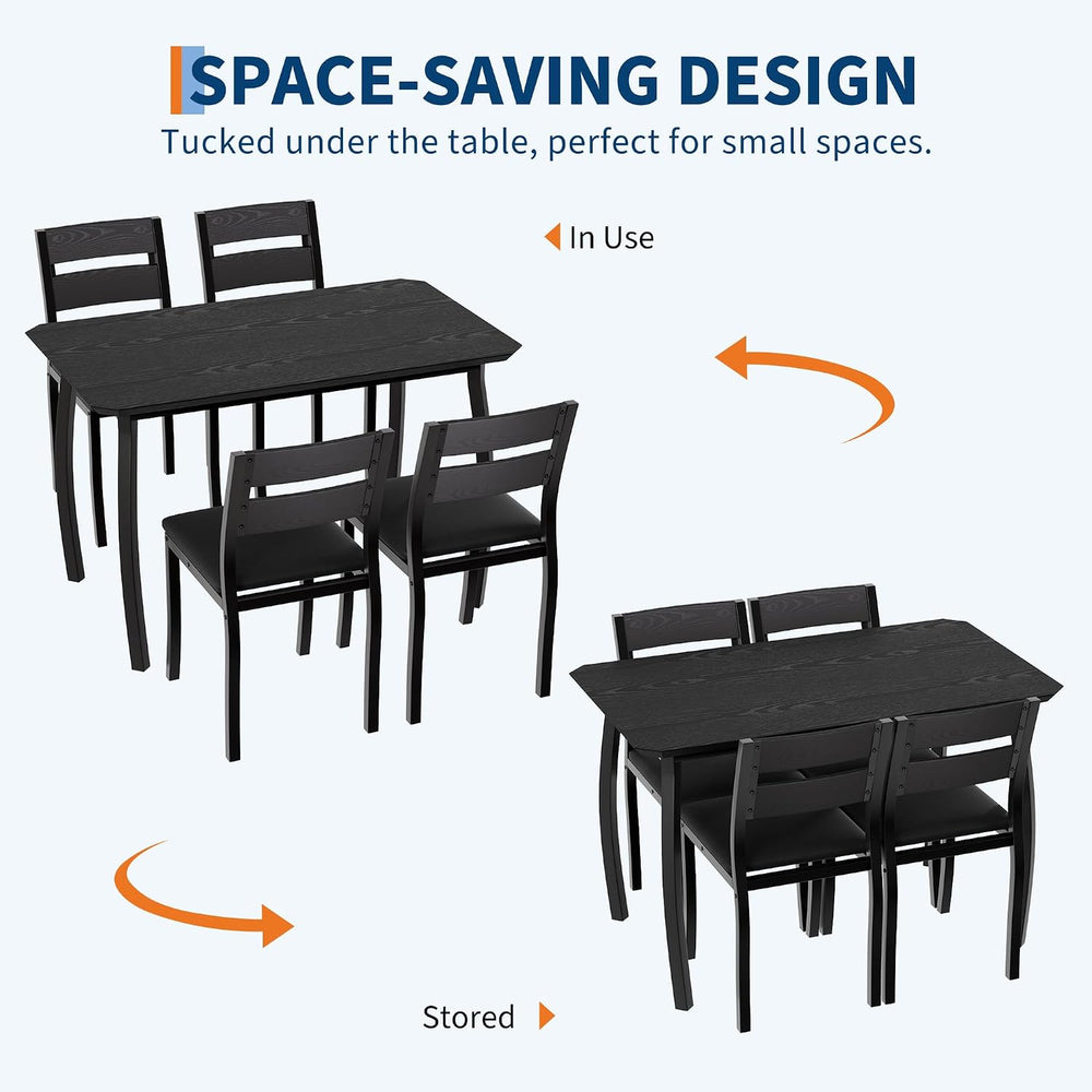 IDEALHOUSE Dining Table Set for 4 Modern Kitchen Table and Chairs Set with Ch...