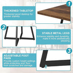 Square Dining Table for 2-4, 31.5" Small Dinner Table with Metal Frame Base Square Kitchen Tables for Dining Room, Kitchen, Living Room, Brown & Black