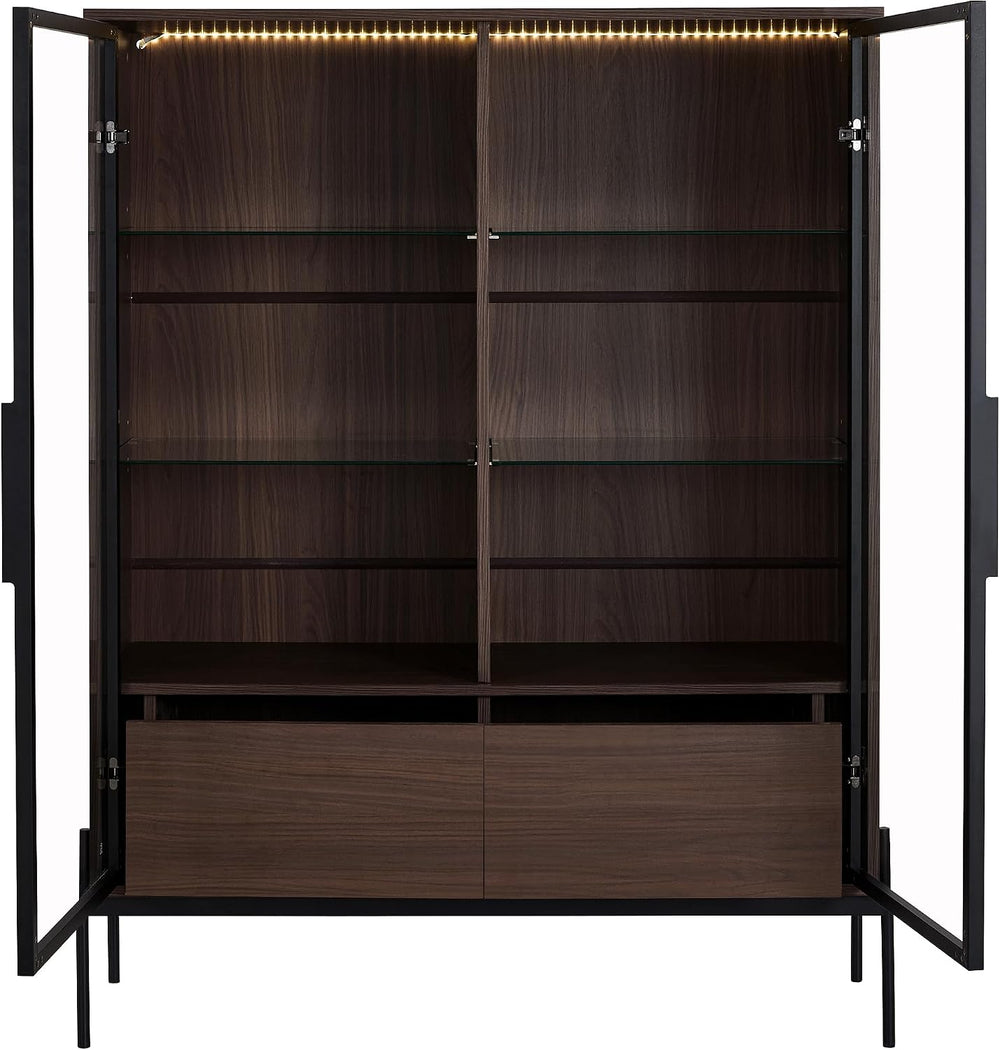 roomfitters 51.2'' Display Cabinet with Glass Doors, Pantry Storage C...