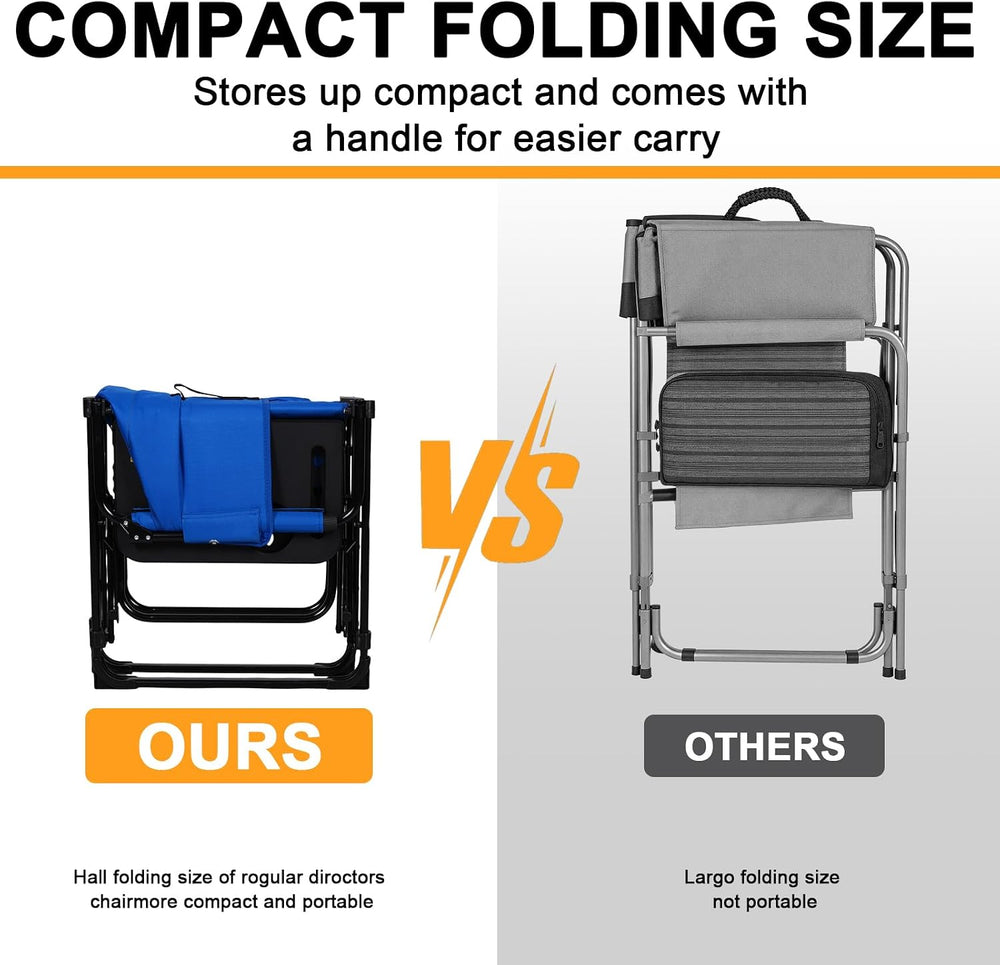 2 Pack Directors Chair with Side Table, Heavy Duty Folding Camping Chair for ...